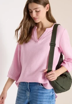 3/4-mouwen blouse van mousseline
