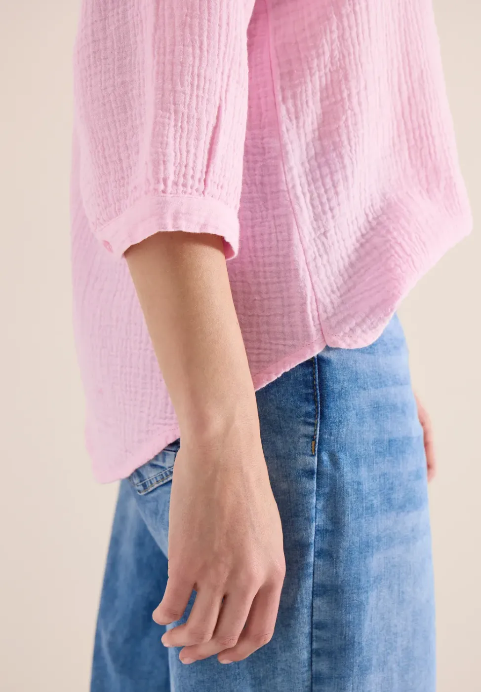 3/4-mouwen blouse van mousseline