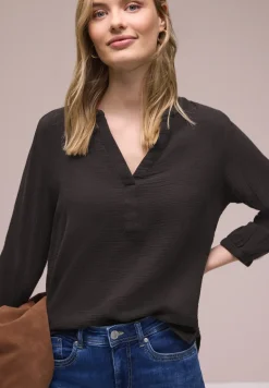 3/4-mouwen blouse in mousseline kwaliteit