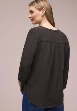 3/4-mouwen blouse in mousseline kwaliteit