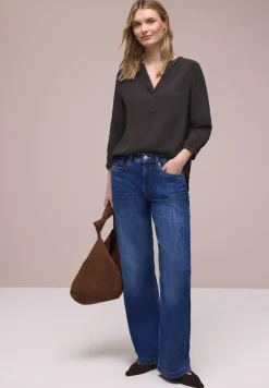 3/4-mouwen blouse in mousseline kwaliteit