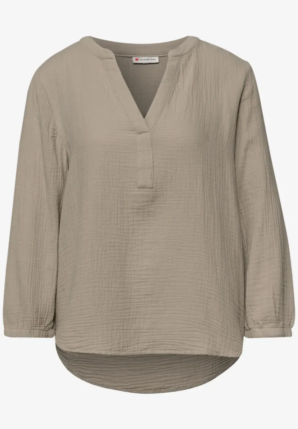 3/4-mouwen blouse in mousseline kwaliteit