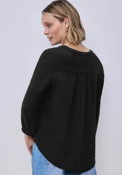 3/4-mouwen blouse in mousseline kwaliteit
