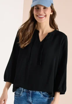 3/4-mouwen blouse met gespleten hals