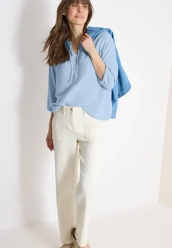 3/4-mouwen blouse met gespleten hals