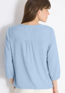 3/4-mouwen blouse met gespleten hals