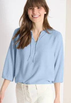 3/4-mouwen blouse met gespleten hals
