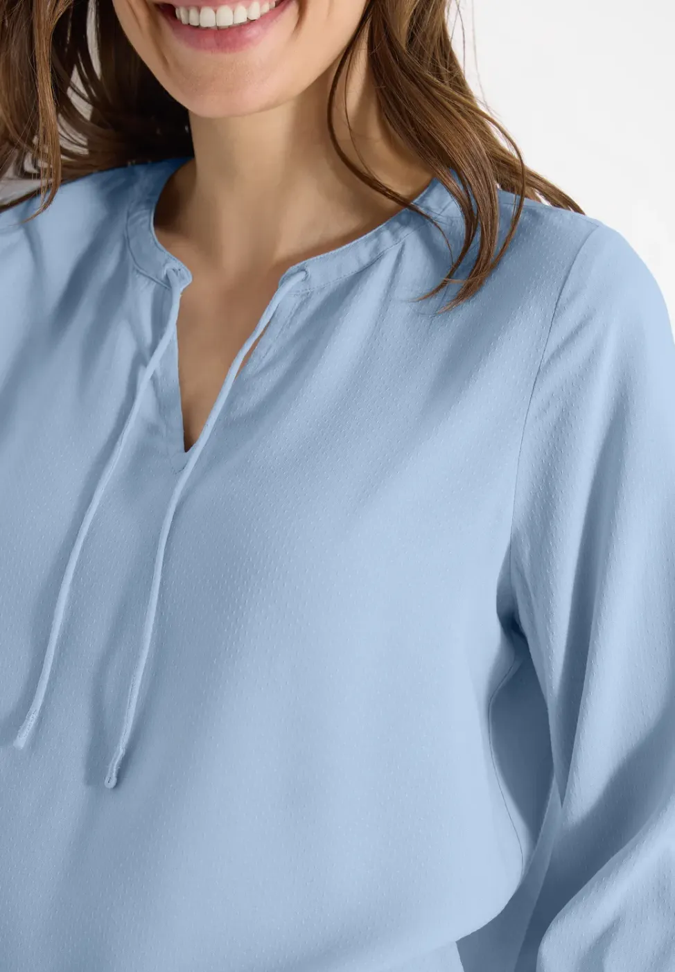 3/4-mouwen blouse met gespleten hals