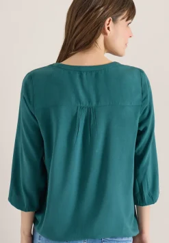 3/4-mouwen blouse met gespleten hals