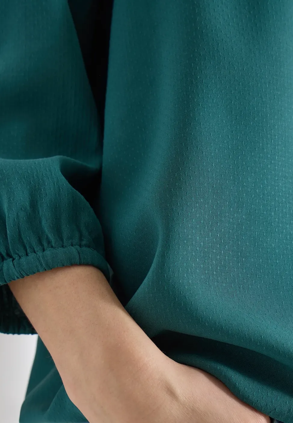3/4-mouwen blouse met gespleten hals