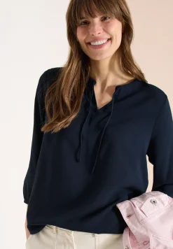 3/4-mouwen blouse met gespleten hals