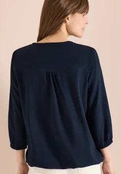3/4-mouwen blouse met gespleten hals