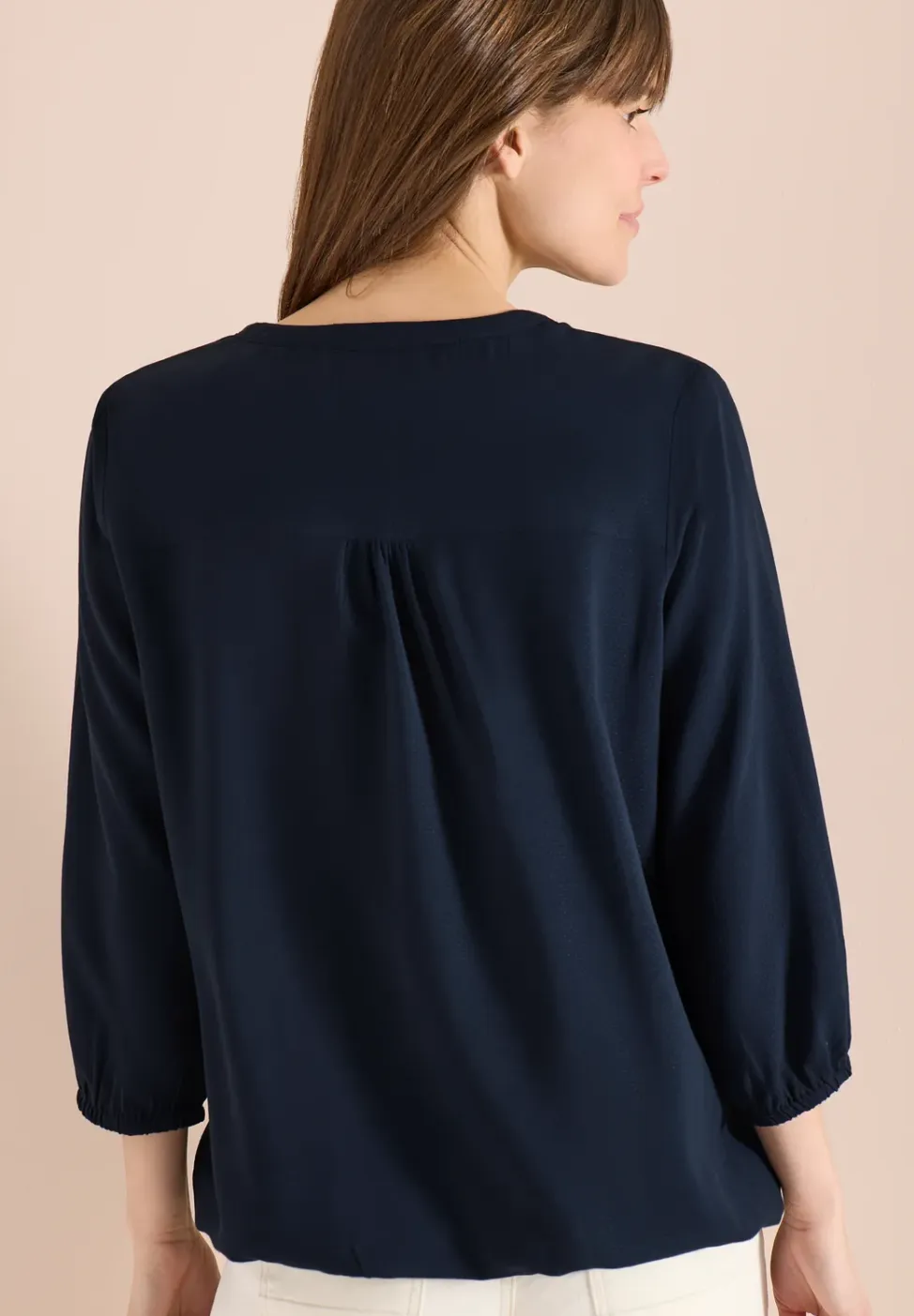 3/4-mouwen blouse met gespleten hals