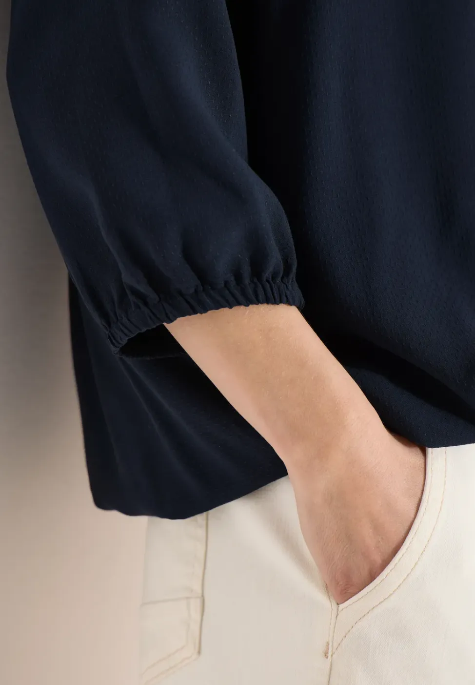 3/4-mouwen blouse met gespleten hals