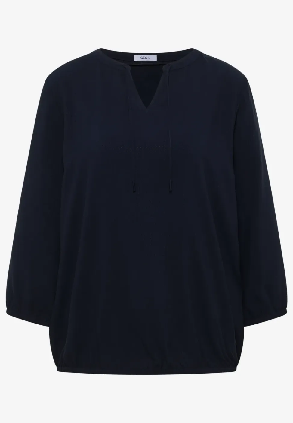 3/4-mouwen blouse met gespleten hals