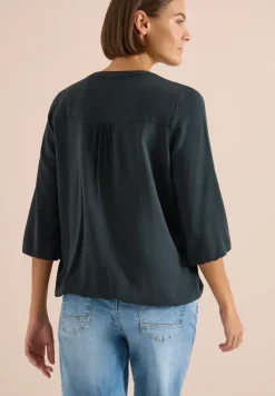 3/4-mouwen blouse met gespleten hals