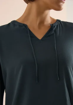 3/4-mouwen blouse met gespleten hals