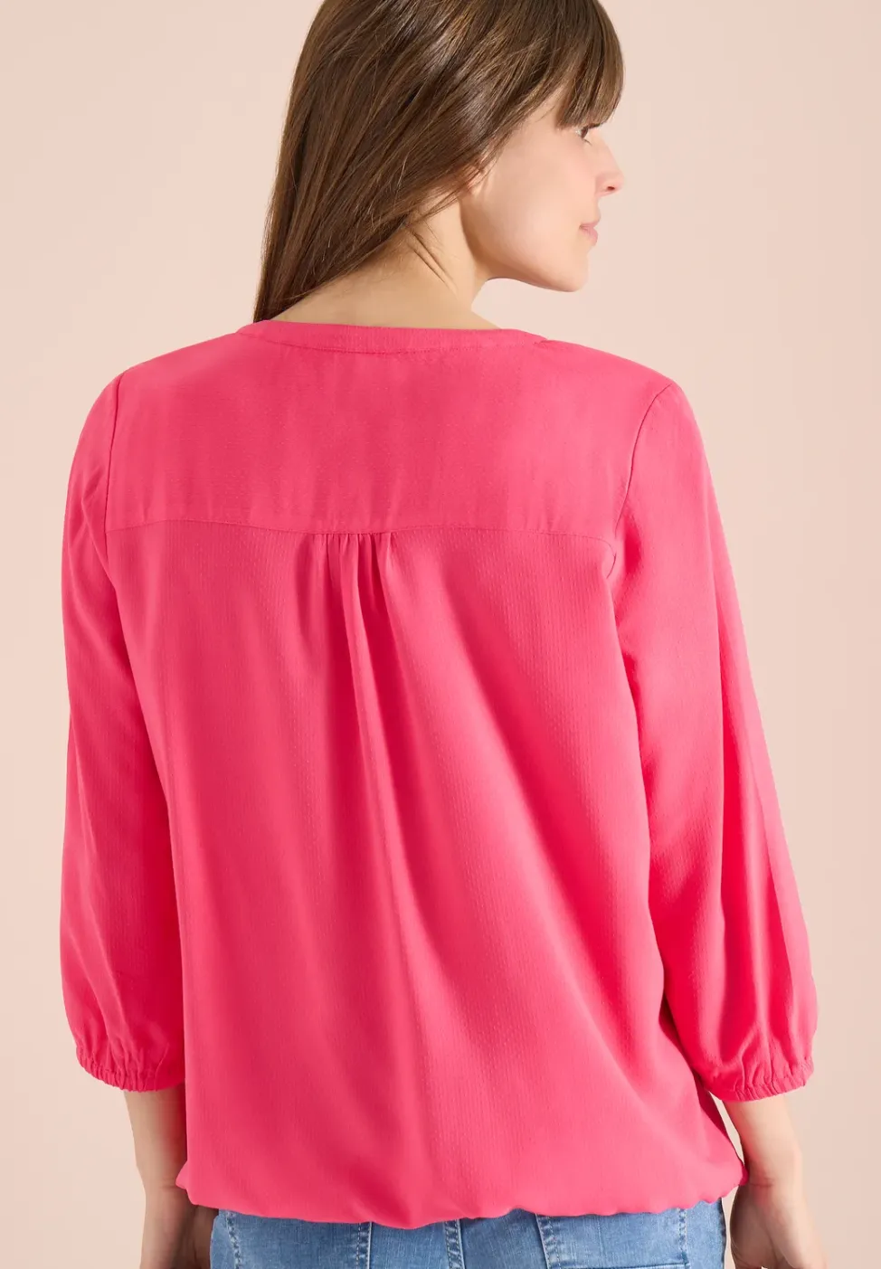 3/4-mouwen blouse met gespleten hals