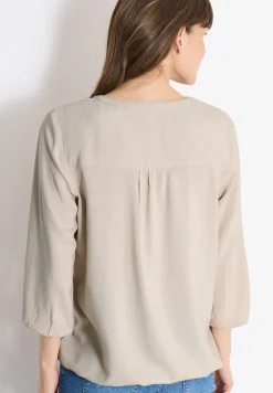 3/4-mouwen blouse met gespleten hals