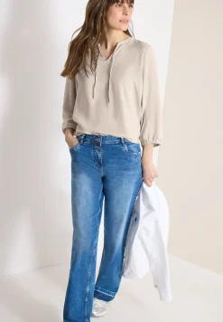 3/4-mouwen blouse met gespleten hals
