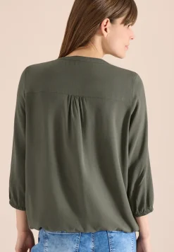 3/4-mouwen blouse met gespleten hals