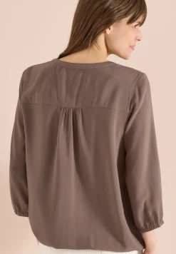 3/4-mouwen blouse met gespleten hals