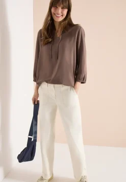 3/4-mouwen blouse met gespleten hals