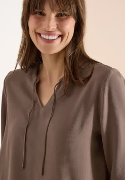 3/4-mouwen blouse met gespleten hals