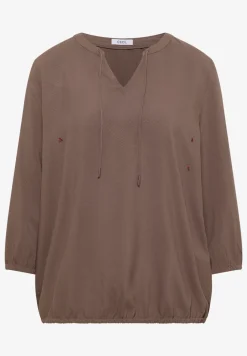 3/4-mouwen blouse met gespleten hals