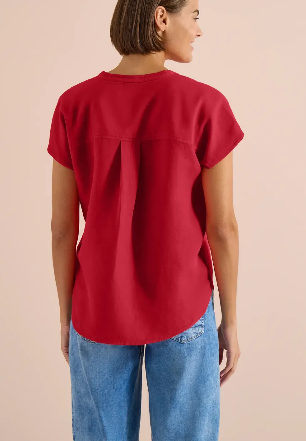 3/4-mouwen blouse met gespleten hals