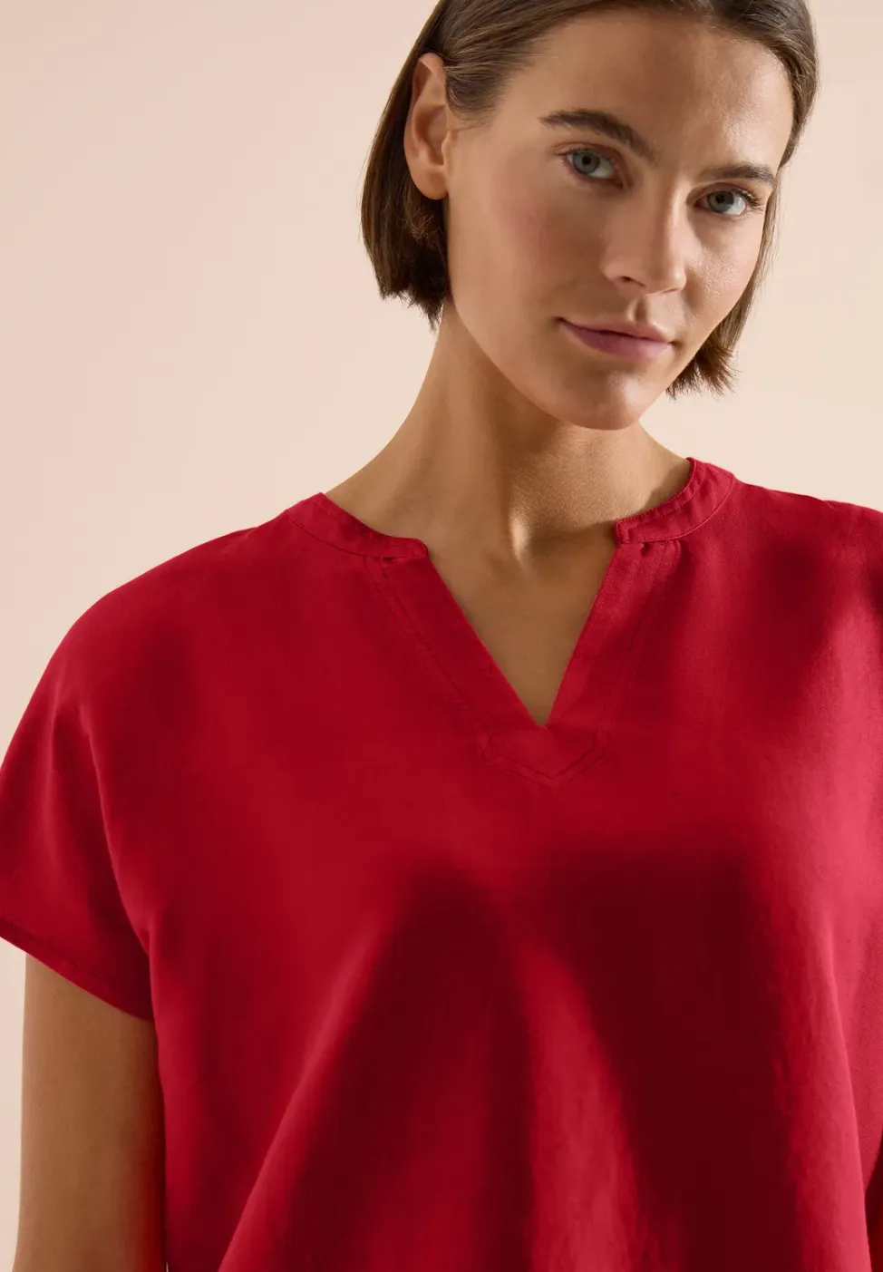 3/4-mouwen blouse met gespleten hals