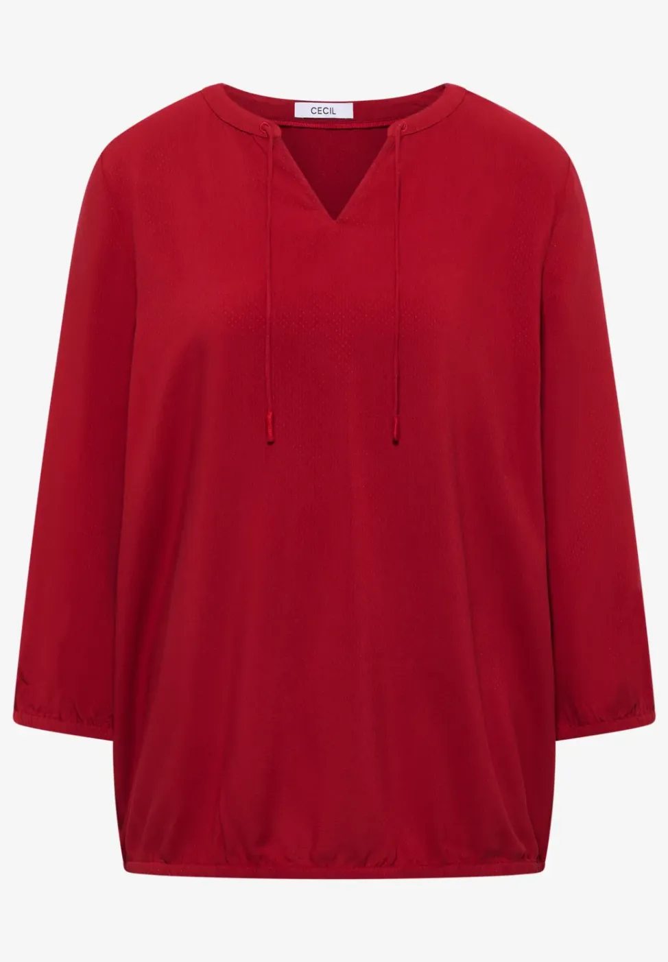 3/4-mouwen blouse met gespleten hals