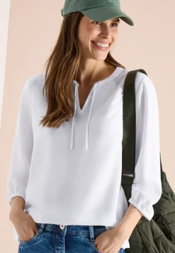 3/4-mouwen blouse met gespleten hals