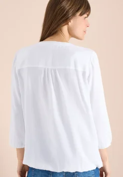 3/4-mouwen blouse met gespleten hals