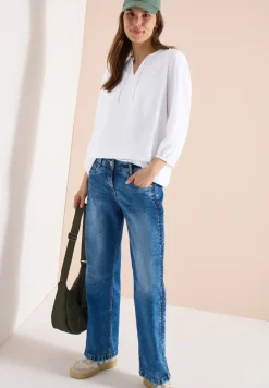 3/4-mouwen blouse met gespleten hals