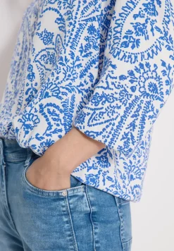 3/4-mouwen blouse met gespleten hals en glitter