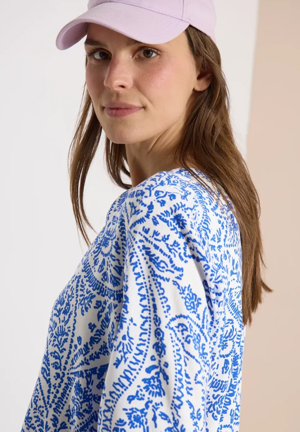 3/4-mouwen blouse met gespleten hals en glitter