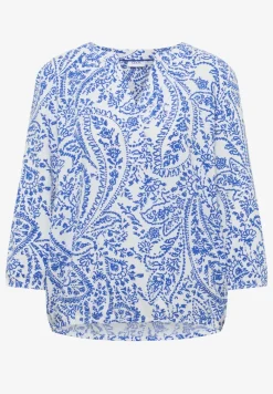 3/4-mouwen blouse met gespleten hals en glitter