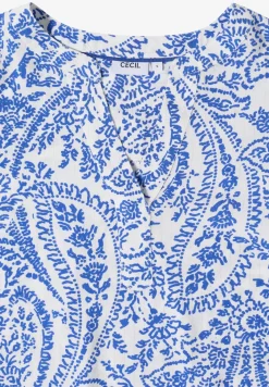 3/4-mouwen blouse met gespleten hals en glitter