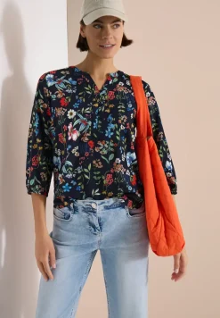 3/4-mouwen blouse met gespleten hals en print