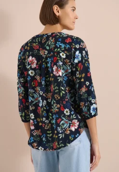 3/4-mouwen blouse met gespleten hals en print