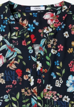 3/4-mouwen blouse met gespleten hals en print