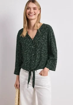 3/4-mouwen blouse met knoopdetail