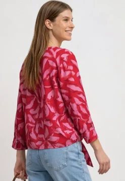 3/4-mouwen blouse met knoopdetail