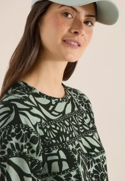 3/4-mouwen blouse met patchworkprint