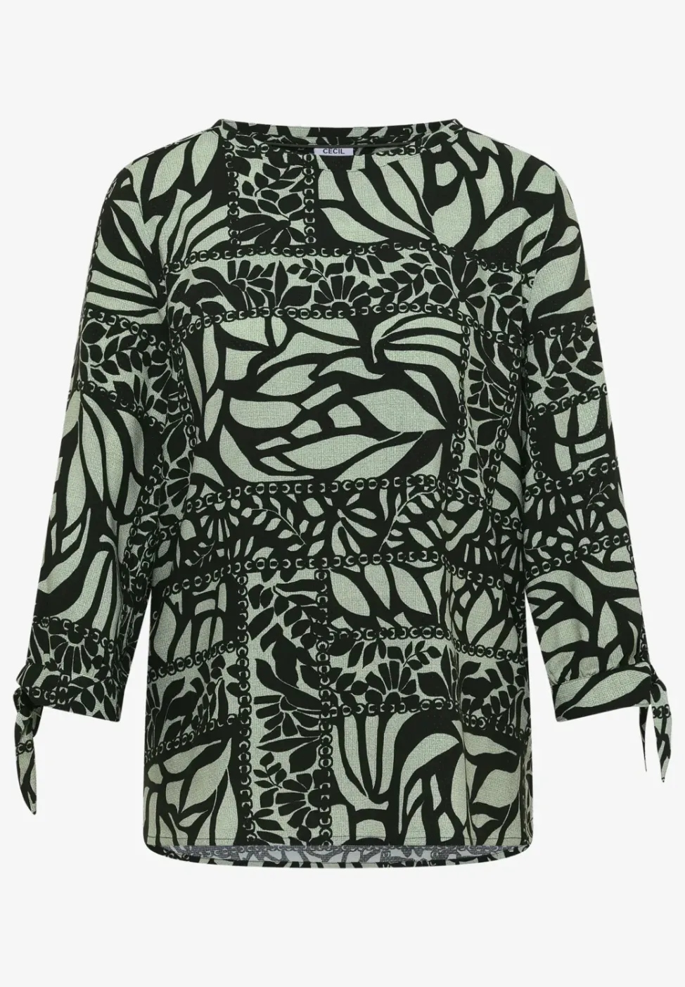 3/4-mouwen blouse met patchworkprint