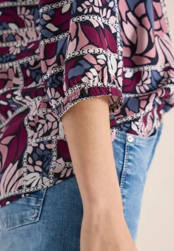 3/4-mouwen blouse met patchworkprint