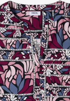 3/4-mouwen blouse met patchworkprint