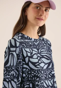 3/4-mouwen blouse met patchworkprint