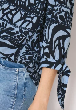 3/4-mouwen blouse met patchworkprint